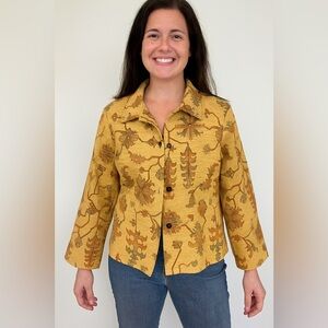 Vintage Deborah Murray Designs Southwestern Tapestry Jacket Size Large Yellow